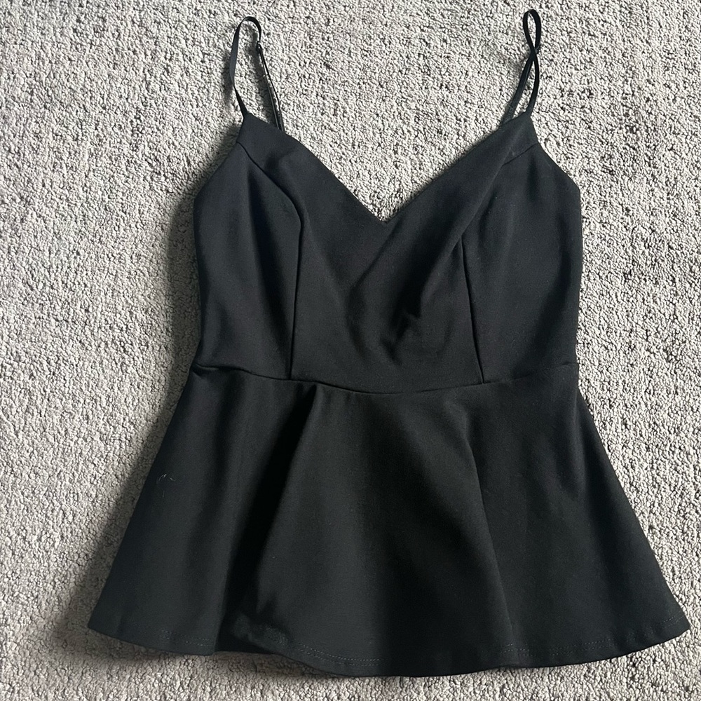 Black flare tank top